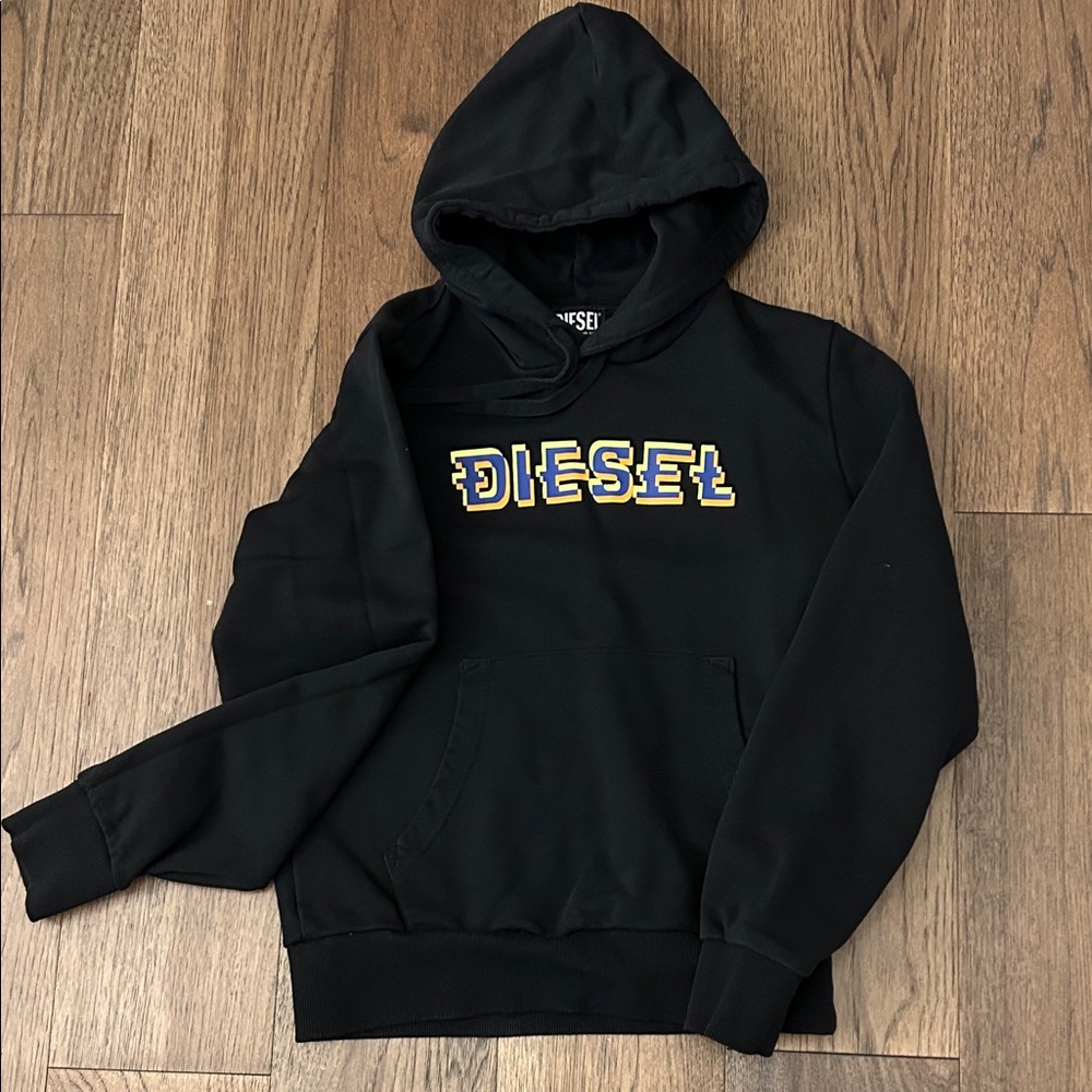 Diesel Black Hoodie with Bold Logo